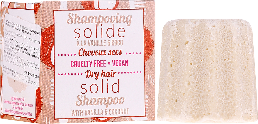 Твердый шампунь для сухих волос - Lamazuna Solid Shampoo For Dry Hair Vanilla & Coconut Scent — фото N1