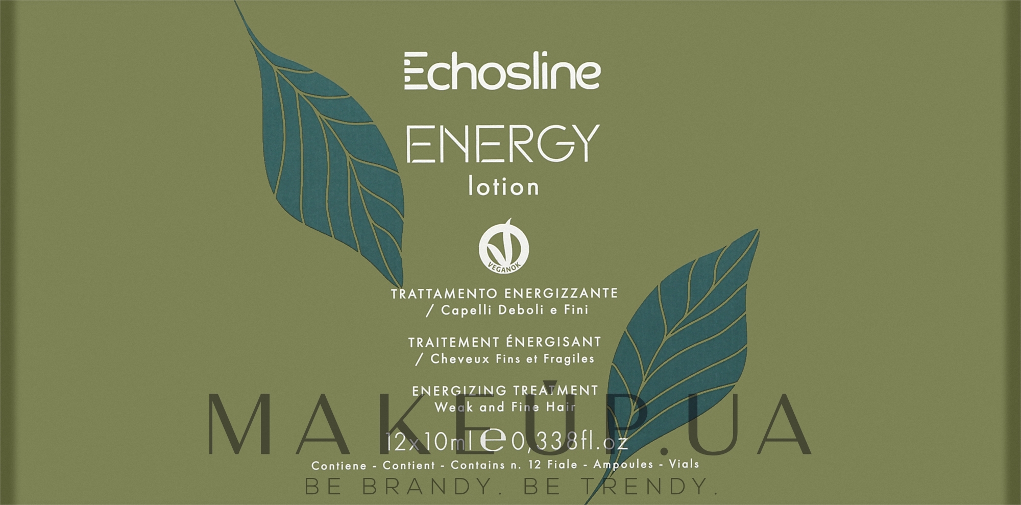 Енергетичний лосьйон для тонкого і слабкого волосся, в ампулах - Echosline Energy Lotion — фото 12x10ml