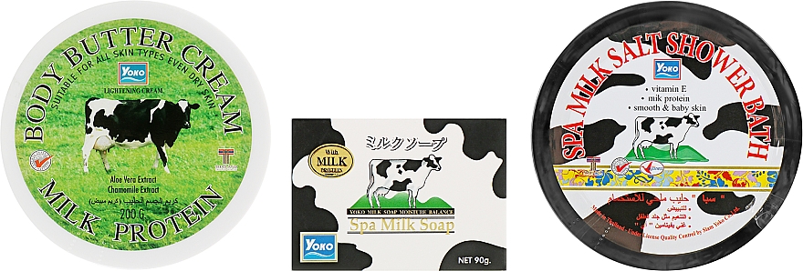 Набор косметический - Yoko Milk Products Set (soap/90g + scr/200g + b/cr/200g) — фото N2
