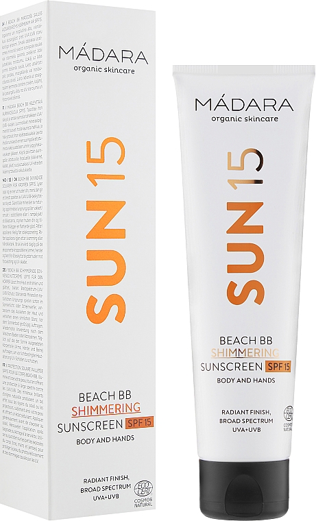 Сонцезахисний крем для тіла - Madara Cosmetics Sun15 Beach BB Shimmering Sunscreen SPF15 — фото N2