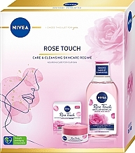 Духи, Парфюмерия, косметика Набор - NIVEA Rose Touch Care & Cleansing (m/water/400ml + f/cr/50ml)