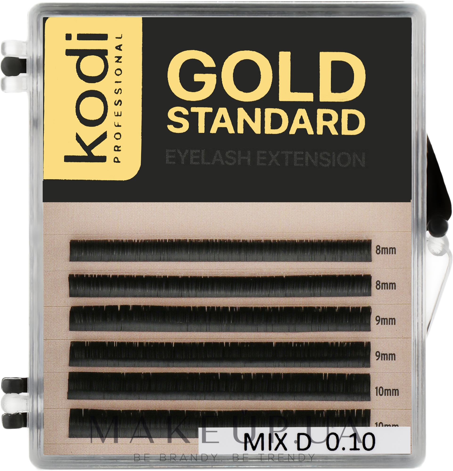 Накладные ресницы Gold Standart D 0.10 (6 рядов: 8/9/10 мм) - Kodi Professional — фото 1уп