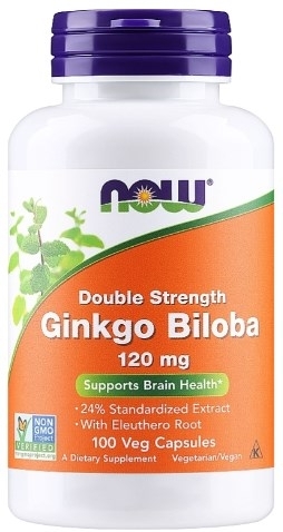 Натуральная добавка Гинкго Билоба, 120 мг - Now Foods Ginkgo Biloba Double Strength — фото 200шт