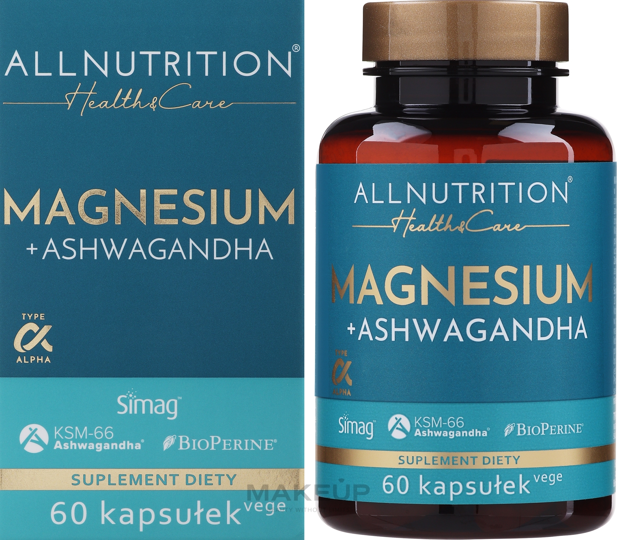 Пищевая добавка - Allnutrition Magnesium + Ashwagandha — фото 60шт