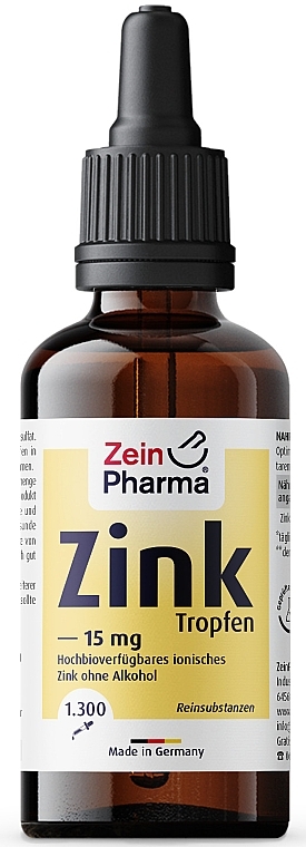 Пищевая добавка "Цинк", 15 мг - ZeinPharma Zinc Drops — фото N2