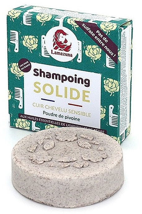 Твердый шампунь для чувствительной кожи головы "Пион" - Lamazuna Solid Shampoo — фото N1
