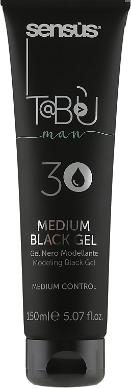 Моделирующий черный гель для волос - Sensus Tabu Medium Black Gel — фото N1