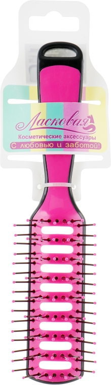 Расческа для укладки с эффектом вентиляции "Яркие краски", розовая - Ласковая — фото N1