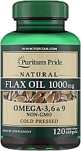 Пищевая добавка "Льняное масло " - Puritan's Pride Flax Oil Omega 3-6-9 1000mg  — фото N1