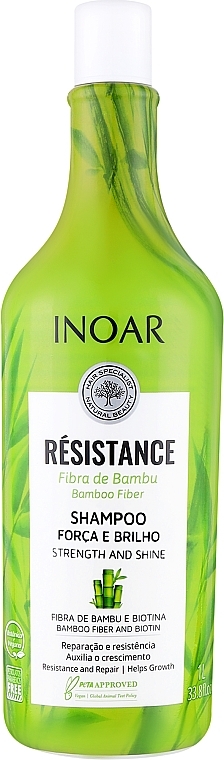 Безсульфатний шампунь для пористого волосся "Бамбук" - Inoar Bamboo Fiber Shampoo — фото N1