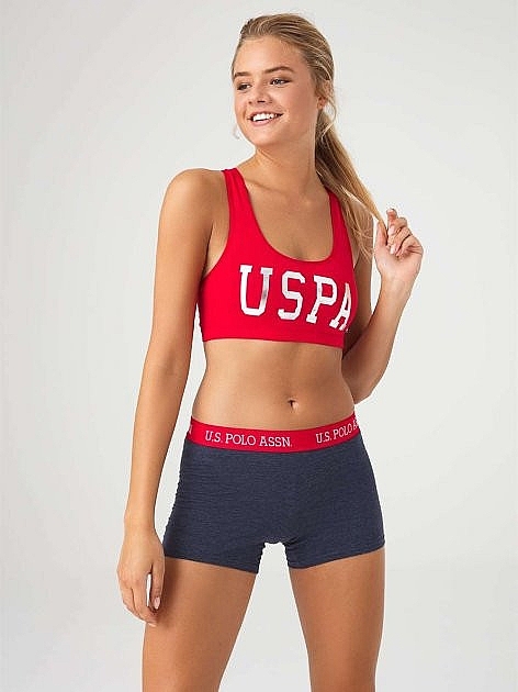 Комплект белья для женщин, 66264, топ + трусики-шорты, red - U.S. Polo Assn. — фото N1