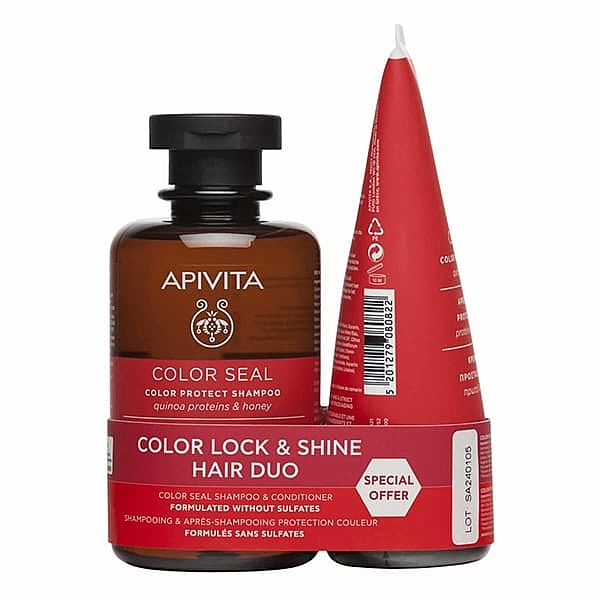 Набір - Apivita Color Lock & Shine Hair Duo (sham/250ml + cond/150ml) — фото N1