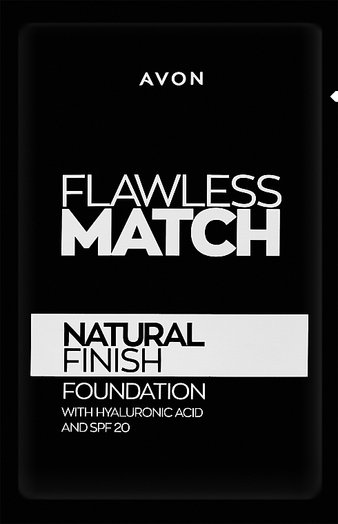 Тональний крем для обличчя з гіалуроновою кислотою "Бездоганний тон" - Avon Flawless Match Natural Finish Foundation SPF 20 (пробник) — фото N1
