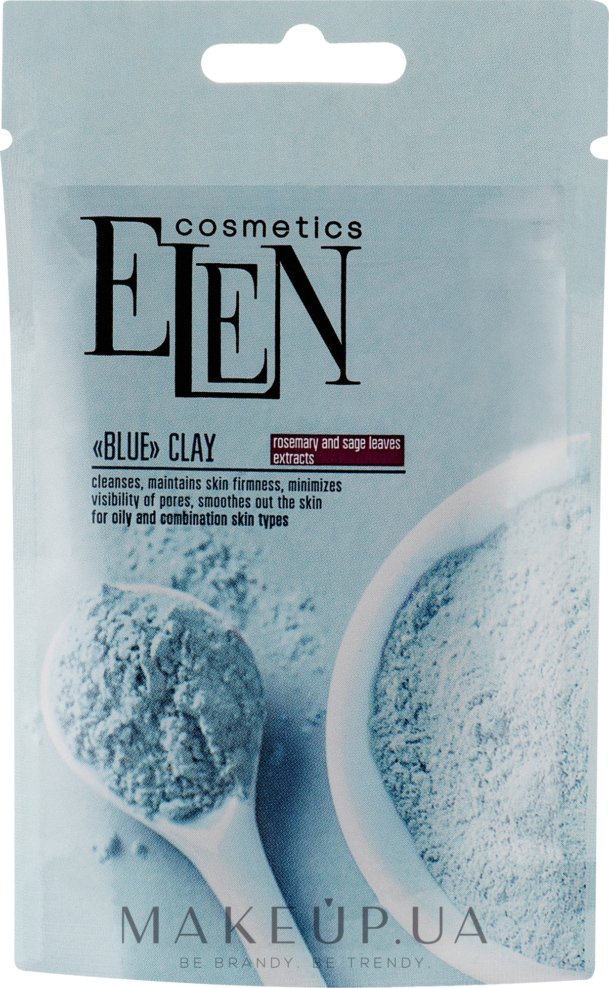 Глина голубая с экстрактом шалфея и розмарина - Elen Cosmetics — фото 40g