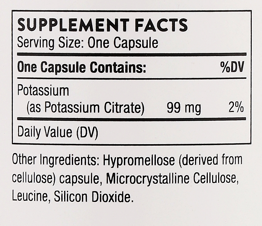 Дієтична добавка "Калій цитрат", капсули - Thorne Research Potassium Citrate — фото N3