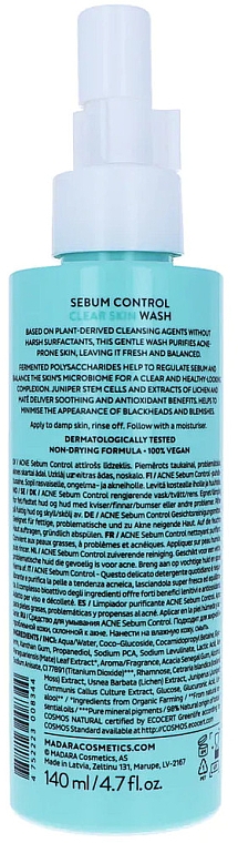 Пенка для умывания - Madara Cosmetics Acne Sebum Control Clear Skin Wash — фото N2