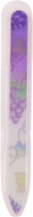 Стеклянная пилочка с цветочным принтом, фиолетовая - Tools For Beauty Glass Nail File With Flower Printed — фото N1