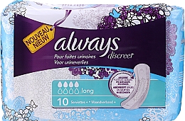 Духи, Парфюмерия, косметика Урологические прокладки, 10 шт. - Always Discreet Pads Long 