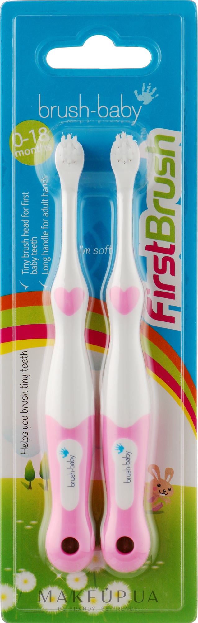 Набір з 2 щіток "Перша зубна щітка", рожева - Brush-Baby — фото 2шт