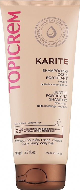 М'який зміцнювальний шампунь для волосся з маслом ши - Topicrem Karite Gentle Fortifying Shampoo — фото N1