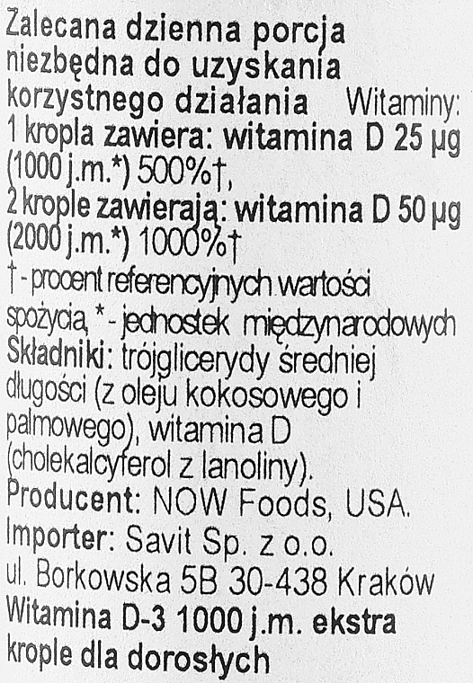 Каплі "Вітамін Д3. Додаткова сила" - Now Foods Liquid Vitamin D3 Extra Strenght 1000 IU — фото N3