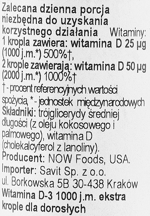 Капли "Витамин Д3. Дополнительная сила" - Now Foods Liquid Vitamin D3 Extra Strenght 1000 IU — фото N3