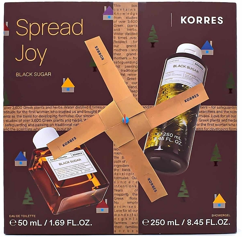 Korres Black Sugar Spread Joy - Набор (edt/50ml + sh/gel/250ml) — фото N2