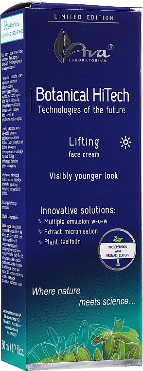 Крем-ліфтинг для обличчя - AVA Laboratorium Botanical HiTech Lifting Face Cream — фото N2