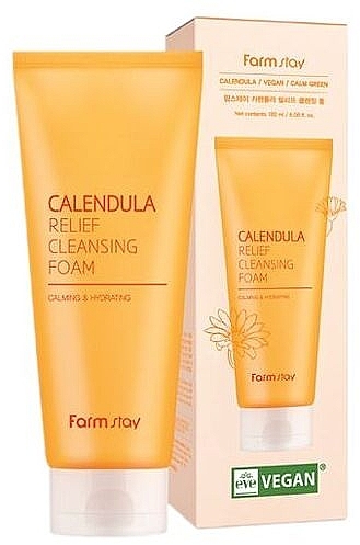 Пенка для умывания с календулой - Farmstay Calendula Relief Cleansing Foam — фото N1