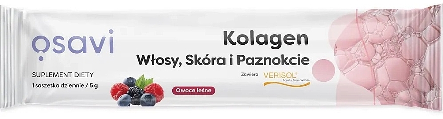 Харчова добавка для волосся, шкіри та нігтів "Лісові ягоди" - Osavi Collagen Wild Berry (порція) — фото N1