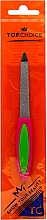 Парфумерія, косметика Пилочка для нігтів сапфірова двостороння, 74783, 12.5 см, рожево-салатова - Top Choice