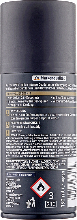 Дезодорант-спрей для чоловіків - Balea Men Golden Intense Deodorant — фото N2
