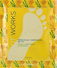 Увлажняющая маска для ног в виде носочков с ананасом и чайным деревом - Avon Foot Works Mask For Legs — фото N1