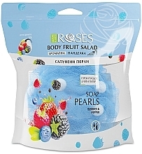 Ароматична губка для ванни з мильними перлами "Ягоди та чорний перець" - Nature of Agiva Roses Body Fruit Salad Soap Pearls — фото N3