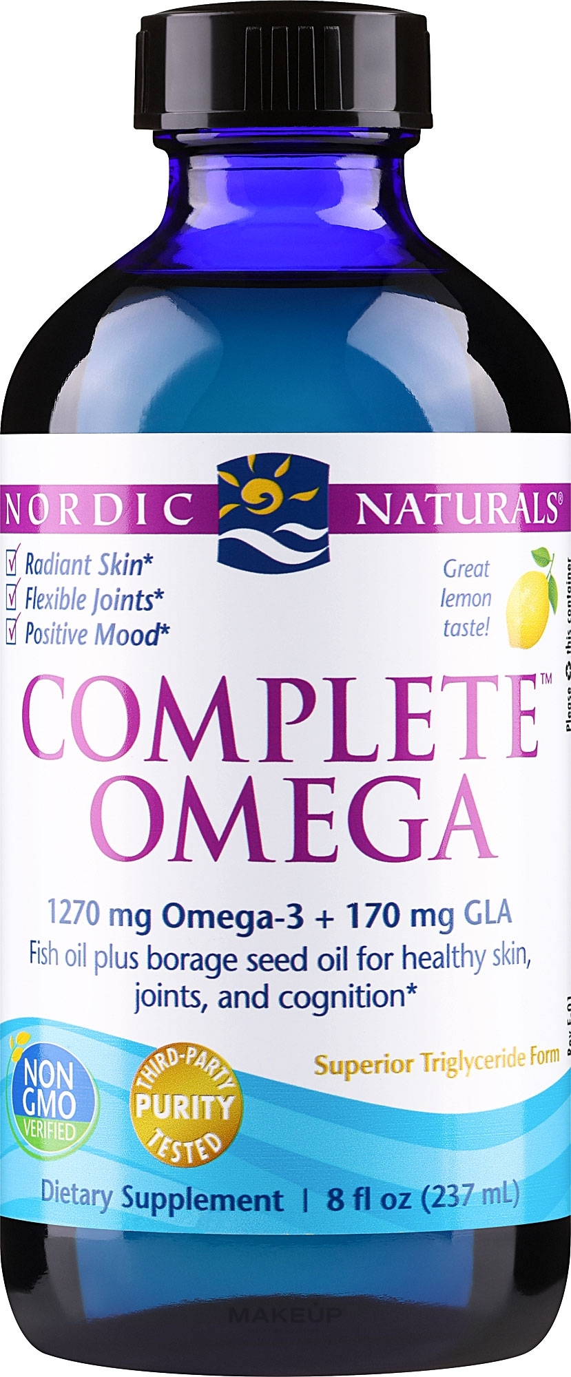 Пищевая добавка, лимон 1270 мг "Омега-3-6-9" - Nordic Naturals Complete Omega Lemon  — фото 237ml