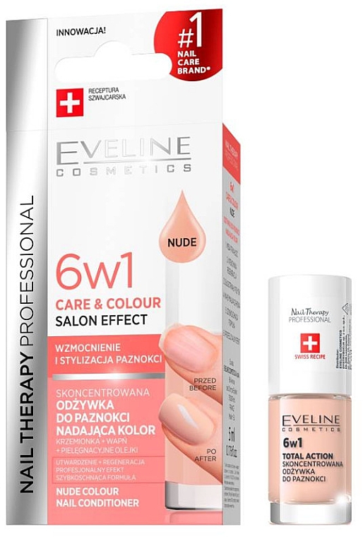 Кондиціонер для нігтів 6 в 1 - Eveline Cosmetics Nail Therapy Professional 6 in 1 Care & Color — фото N1