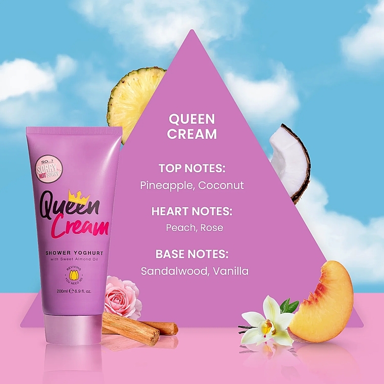 Йогурт для душа - So…? Sorry Not Sorry Queen Cream Shower Yoghurt with Sweet Almond Oil — фото N4