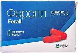 Парфумерія, косметика Дієтична добавка "Ферол" 500 мг, у капсулах - PharmaPlus Ferall