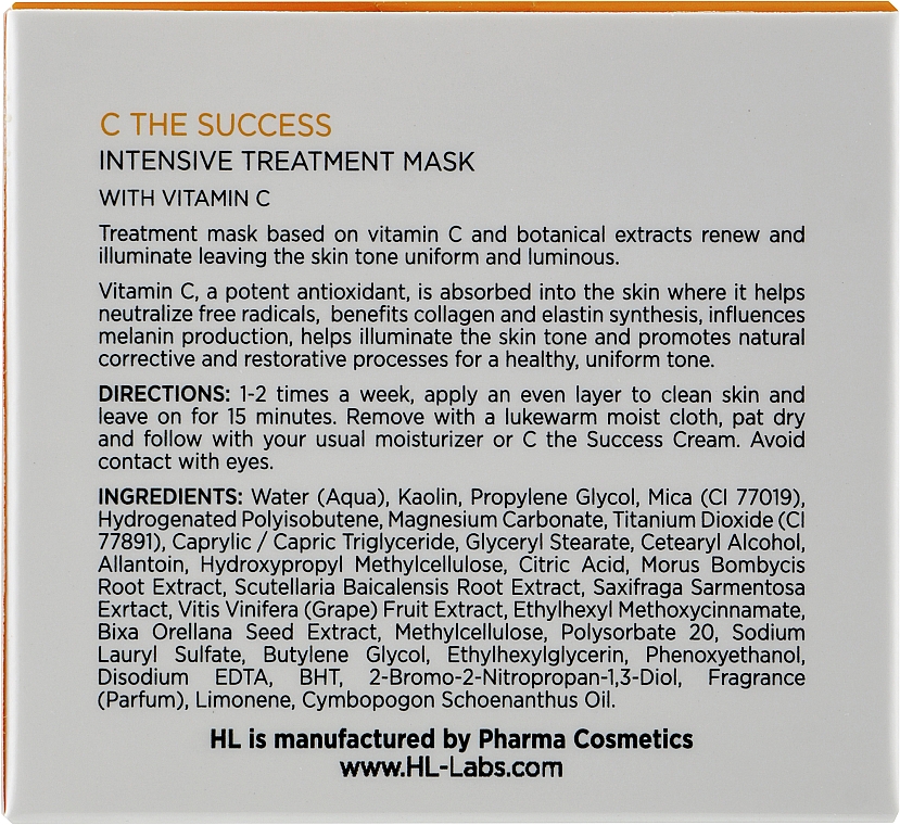 Освежающая подтягивающая маска - Holy Land Cosmetics C the Success Intensive Treatment Mask — фото N3