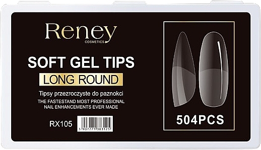 Тіпси для нігтів, акрилові, прозорі, 504 шт. - Reney Cosmetics RX-105 — фото N1