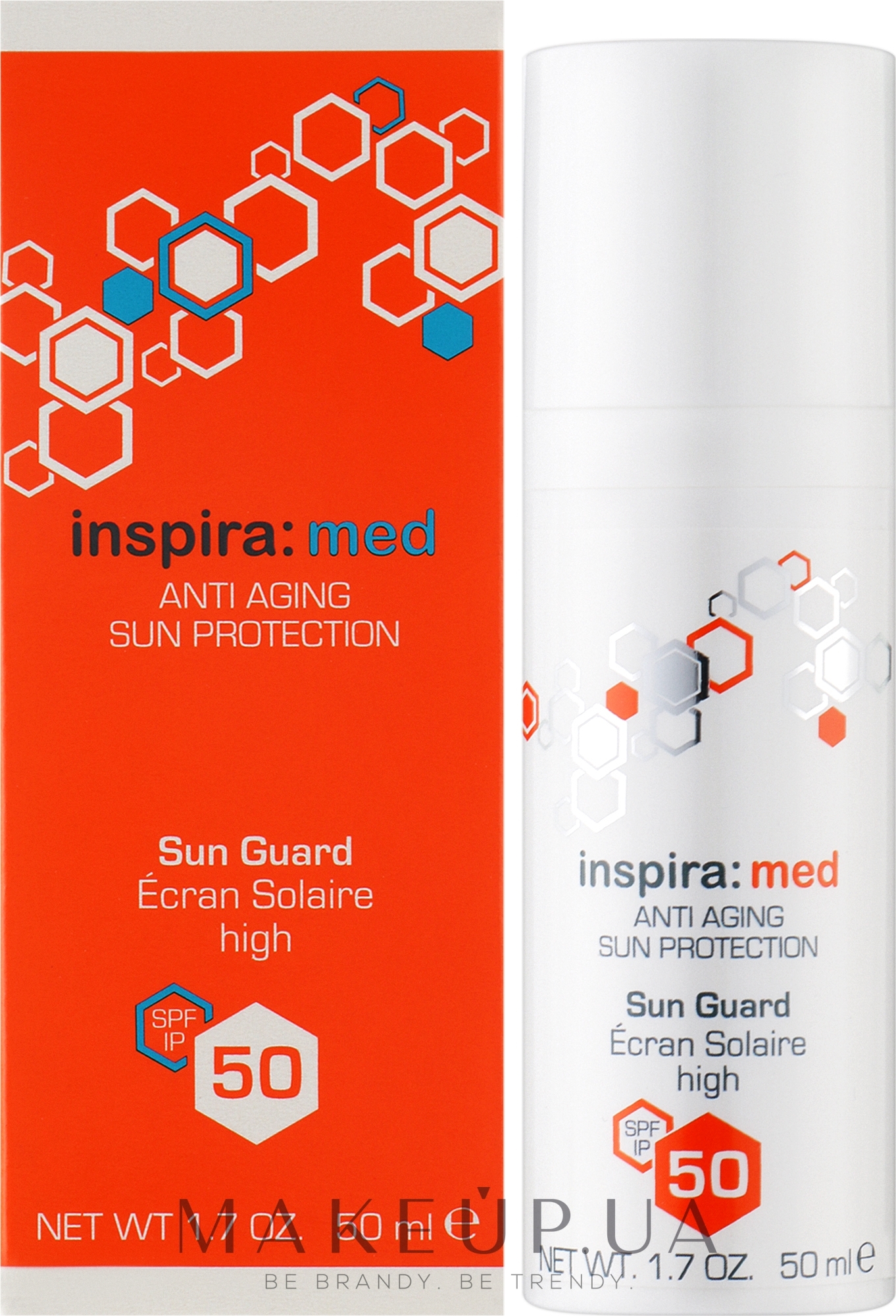 Сонцезахисний anti-age крем SPF 50 - Inspira:cosmetics Med Anti-Aging Sun Guard — фото 50ml