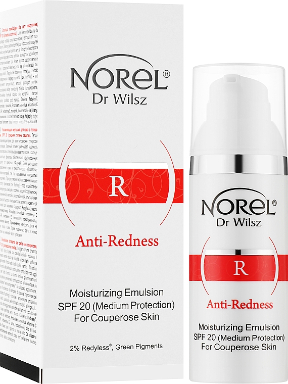 Зволожувальна емульсія для шкіри з куперозом - Norel Anti-Redness Moisturizing Emulsion For Couperose Skin SPF 20 — фото N2
