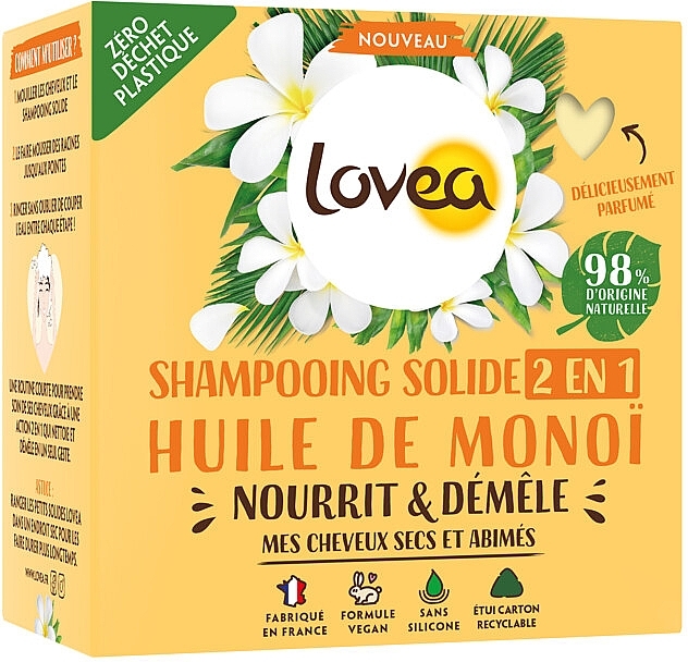 Шампунь для волосся 2 в 1 - Lovea Shampoo Monoi Oil Bar — фото N1