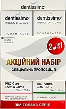 Парфумерія, косметика Набір зубних паст - Dentissimo 1+1 Pro Care+Bio Herbs, 75+75 ml