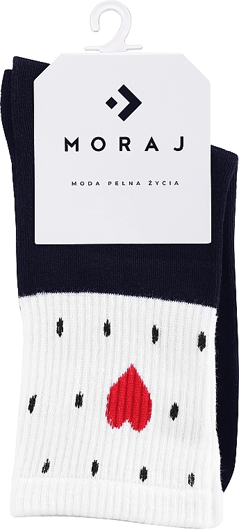 Носки с сердечками, темно-синие - Moraj — фото N1