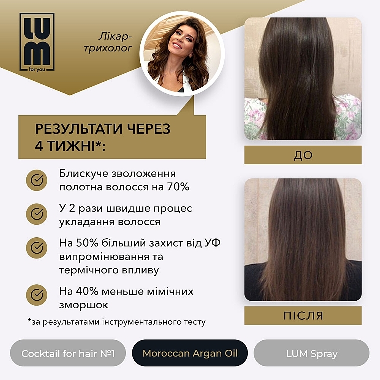 Набір "Повноцінний курс відновлення до 3 місяців" - LUM (oil/50ml + hair/coc/2x50ml + spray/120ml) — фото N13