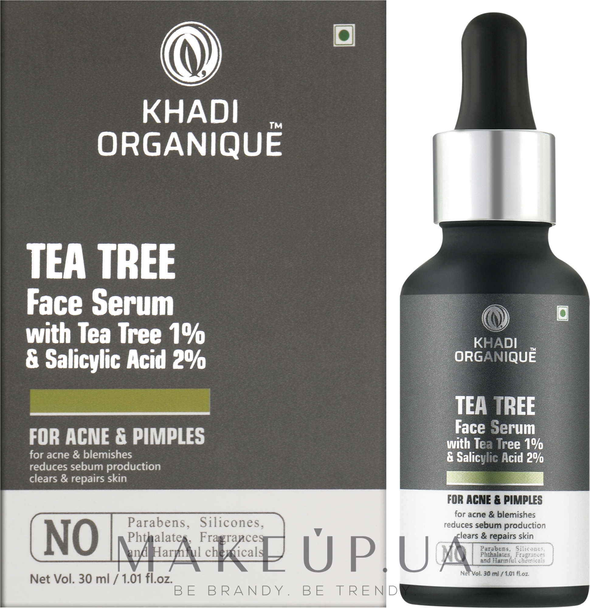 Увлажняющая антивозрастная сыворотка с маслом чайного дерева - Khadi Organique Tea Tree Face Serum — фото 30ml