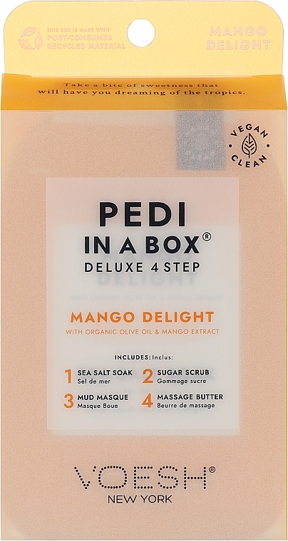 Набор для педикюра "Манго" - Voesh Pedi In A Box Deluxe 4 Step Pedicure Mango Delight — фото N1