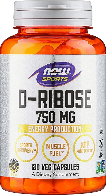 Натуральна добавка, 120 капсул - Now Foods Sports D-Ribose — фото N1