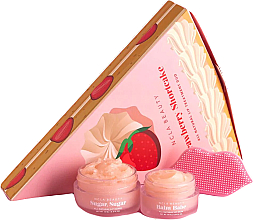 Парфумерія, косметика Набір - NCLA Beauty Strawberry Shortcake Lip Treatment Duo (l/balm/10ml + l/scrub/15ml + massager)